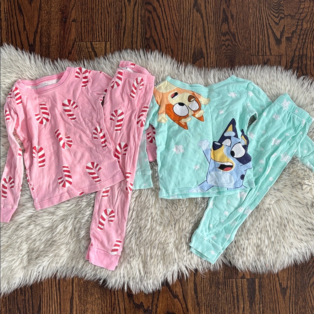 5T 2 Toddler Girl 100% Cotton Pajama Sets